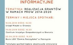 Spotkania informacyjno - konsultacyjne dla Grantobiorców