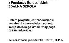 Gmina Suszec realizuje projekt dofinansowany z Funduszy Europejskich ZDALNA SZKOŁA