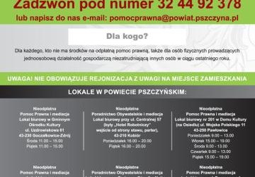 Nieodpłatna Pomoc Prawna, Nieodpłatne Poradnictwo Obywatelskie w tym Nieodpłatna Mediacja