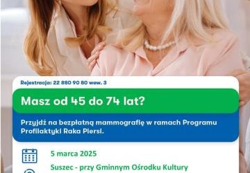 Bezpłatne badania mammograficzne w technologii cyfrowej w ramach Programu Profilaktyki Raka Piersi finansowanego przez NFZ