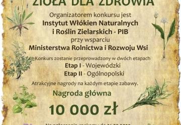 Konkurs „Zioła dla Zdrowia” pod patronatem Ministra Rolnictwa i Rozwoju Wsi