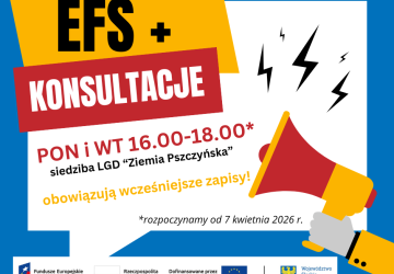 Spotkania konsultacyjne dla potencjalnych grantobiorców środków EFS+ w siedzibie LGD 