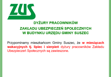 Zawieszenie dyżurów pracowników ZUS w okresie wakacyjnym