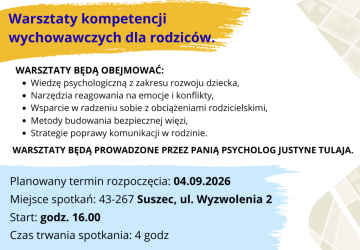 Projekt Mapy Wsparcia - warsztaty kompetencji wychowawczych dla rodziców